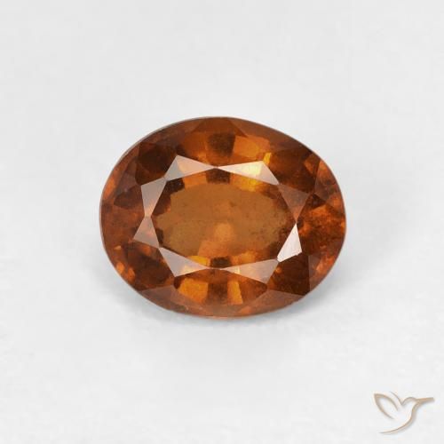 0.98ct Natürlicher Medium Dark-Orange Hessonit-Granat, Oval, VVS-VS