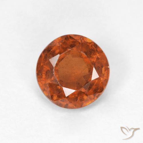 0.95ct Natürlicher Medium Dark-Orange Hessonit-Granat, Runden, VS