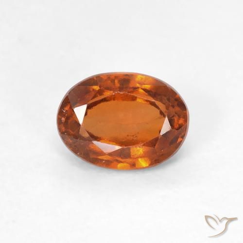 0.83ct Natürlicher Medium Dark-Orange Hessonit-Granat, Oval, VS