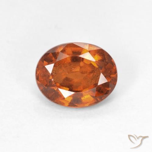 1.29ct Natürlicher Medium Dark-Orange Hessonit-Granat, Oval, VS