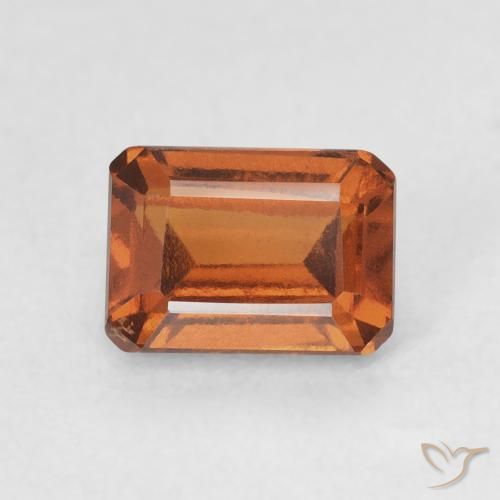 1.43ct Natürlicher Medium Dark-Orange Hessonit-Granat, Smaragdschliff, VVS-VS