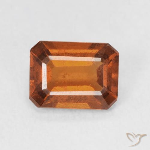 1.44ct Natürlicher tieforange Hessonit-Granat, Smaragdschliff, VVS-VS