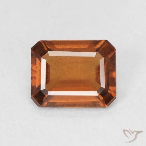 1.27ct Natürlicher Medium Dark-Orange Hessonit-Granat, Smaragdschliff, VVS-VS