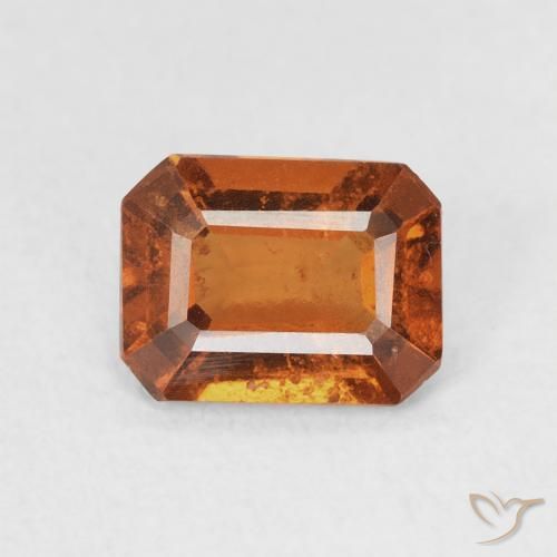 1.08ct Natürlicher tieforange Hessonit-Granat, Smaragdschliff, VVS-VS