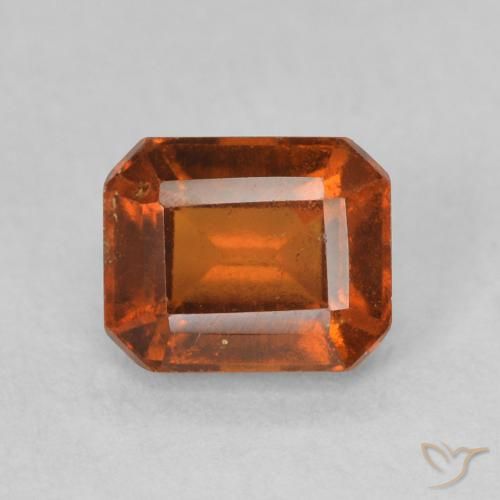 1.27ct Natürlicher tieforange Hessonit-Granat, Smaragdschliff, VS