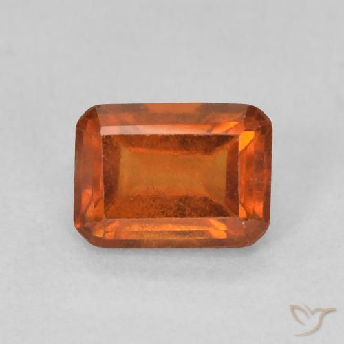 1.28ct Natürlicher rötlich-orange Hessonit-Granat, Smaragdschliff, VS