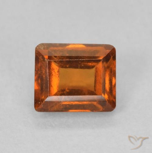 0.66ct Natürlicher Mittelorange Hessonit-Granat, Baguette, VS
