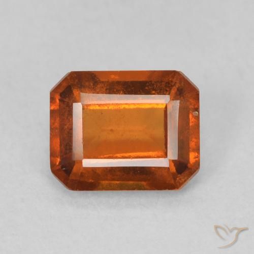 1.07ct Natürlicher Mittelorange Hessonit-Granat, Smaragdschliff, VS