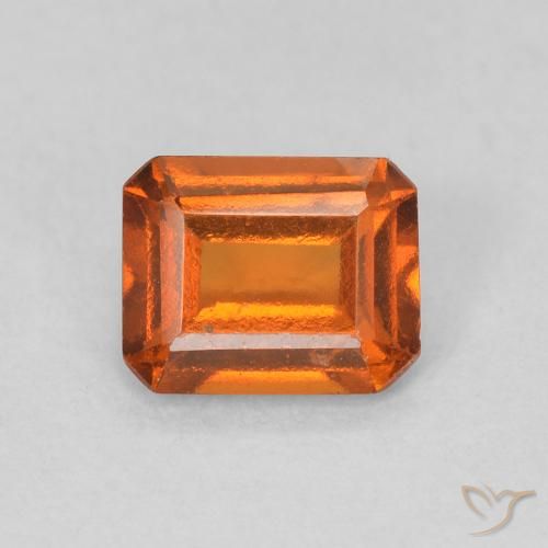 0.83ct Natürlicher Feuerorange Hessonit-Granat, Smaragdschliff, VS