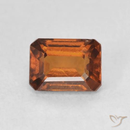 1.38ct Natürlicher rötlich-orange Hessonit-Granat, Smaragdschliff, VS