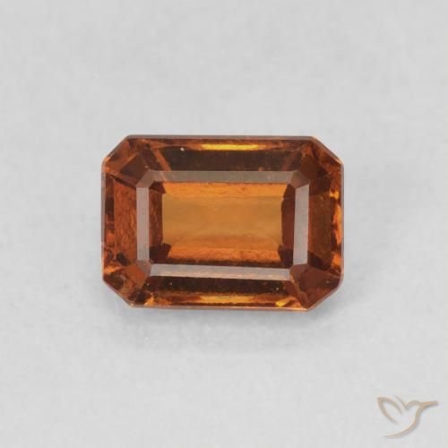 1.14ct Natürlicher Mittelorange Hessonit-Granat, Smaragdschliff, VVS-VS