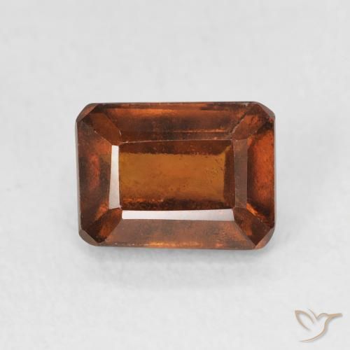 1.58ct Natürlicher tieforange Hessonit-Granat, Smaragdschliff, VVS-VS
