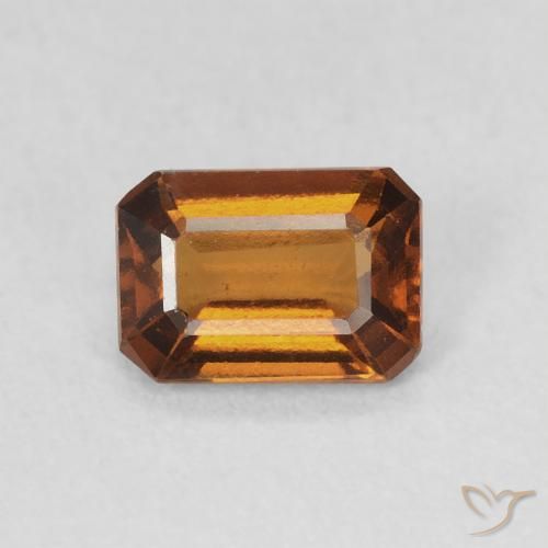 0.91ct Natürlicher bräunlich-orange Hessonit-Granat, Smaragdschliff, VVS-VS