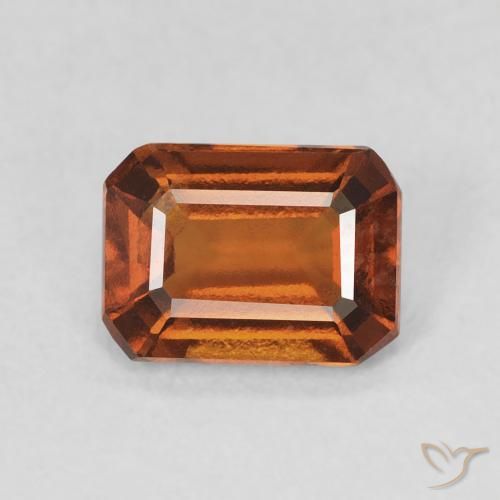 1.32ct Natürlicher tieforange Hessonit-Granat, Smaragdschliff, VVS-VS