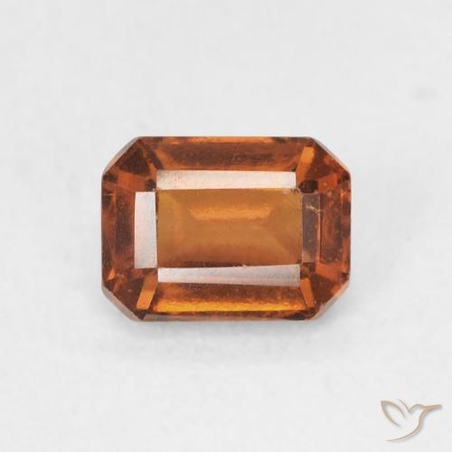 1.06ct Natürlicher tieforange Hessonit-Granat, Smaragdschliff, VS