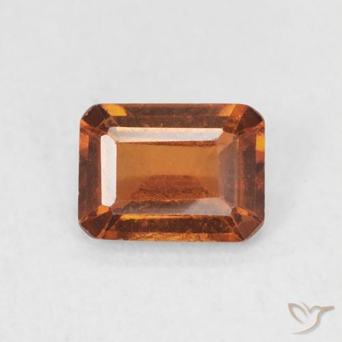 0.86ct Natürlicher tieforange Hessonit-Granat, Smaragdschliff, VS