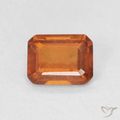 0.90ct Natürlicher tieforange Hessonit-Granat, Smaragdschliff, VVS-VS