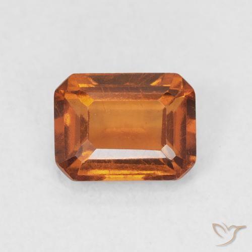 1.12ct Natürlicher Medium Dark-Orange Hessonit-Granat, Smaragdschliff, VVS-VS