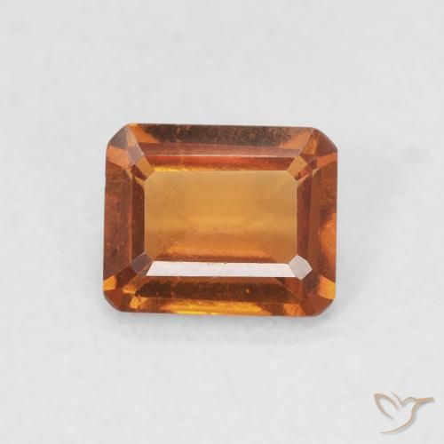 0.82ct Natürlicher Medium Dark-Orange Hessonit-Granat, Smaragdschliff, VVS-VS