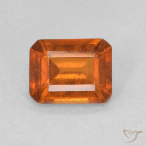 1.00ct Natürlicher Medium Dark-Orange Hessonit-Granat, Smaragdschliff, VS