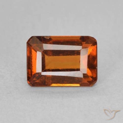 1.34ct Natürlicher Feuerorange Hessonit-Granat, Smaragdschliff, VS