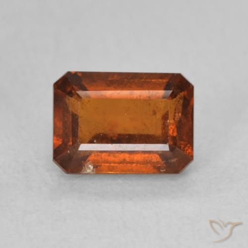 1.42ct Natürlicher rötlich-orange Hessonit-Granat, Smaragdschliff, VS-SI