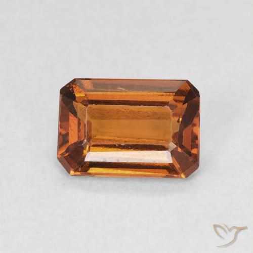1.06ct Natürlicher Medium Dark-Orange Hessonit-Granat, Smaragdschliff, VVS