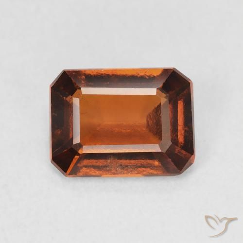 1.42ct Natürlicher tieforange Hessonit-Granat, Smaragdschliff, VVS