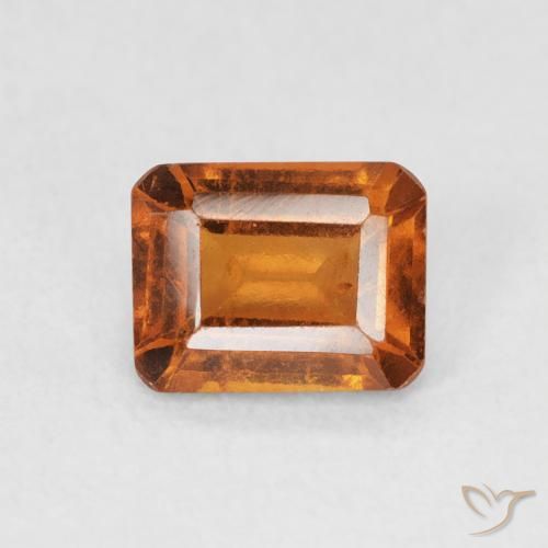 1.07ct Natürlicher tieforange Hessonit-Granat, Smaragdschliff, VS-SI