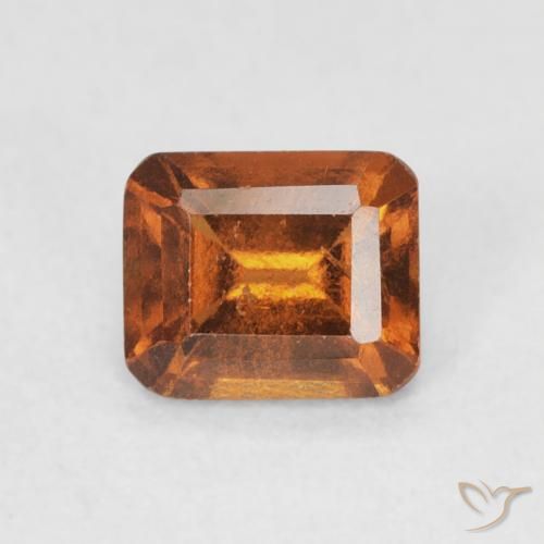 0.86ct Natürlicher Mittelorange Hessonit-Granat, Smaragdschliff, VS-SI