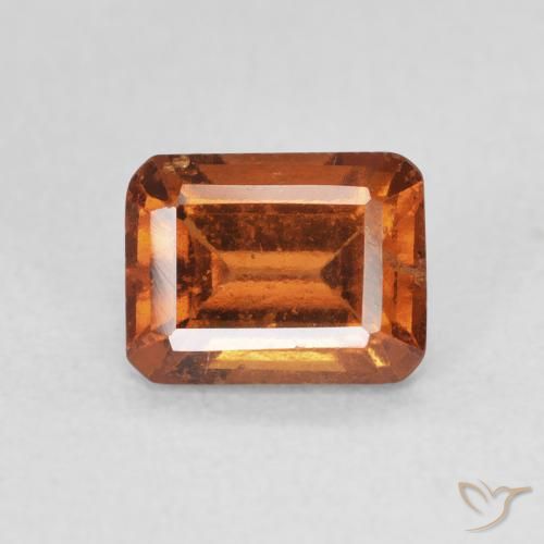 1.61ct Natürlicher tieforange Hessonit-Granat, Smaragdschliff, VS-SI