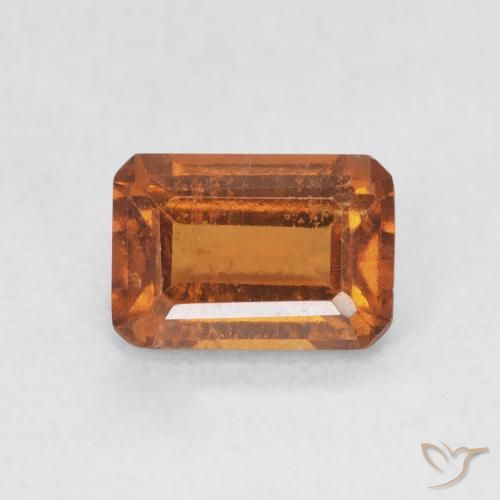 1.36ct Natürlicher Mittelorange Hessonit-Granat, Smaragdschliff, VS-SI