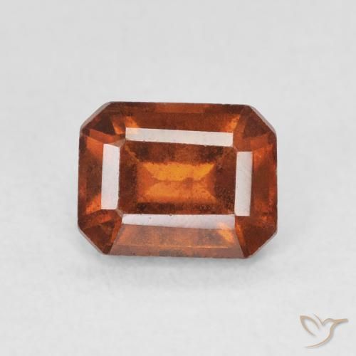 1.64ct Natürlicher rötlich-orange Hessonit-Granat, Smaragdschliff, VS-SI