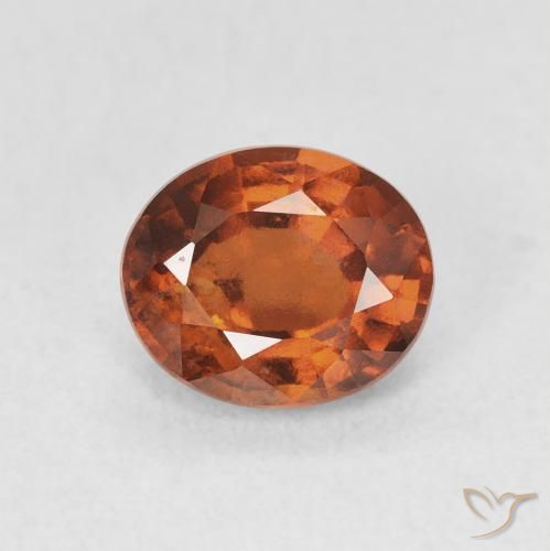1.65ct Natürlicher tieforange Hessonit-Granat, Oval, VVS-VS
