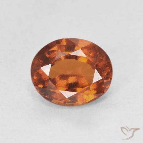 1.74ct Natürlicher rötlich-orange Hessonit-Granat, Oval, VVS-VS