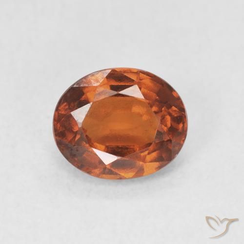 1.65ct Natürlicher rötlich-orange Hessonit-Granat, Oval, VVS-VS