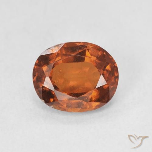 1.69ct Natürlicher Medium Dark-Orange Hessonit-Granat, Oval, VS-SI