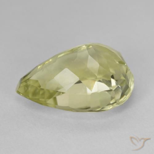 9,17 ctw natürlicher Medium Light-Yellow Hiddenite, Birnenform, VS