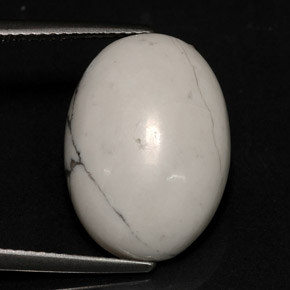 8,82 ctw natürlicher weißer Howlit, Oval Schliff, Lichtundurchlässig