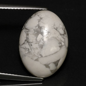 9,53 ctw natürlicher weißer Howlit, Oval Schliff, Lichtundurchlässig
