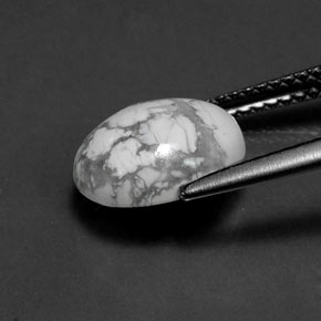 2,69 ctw natürlicher weißer Howlit, Oval Schliff, Lichtundurchlässig