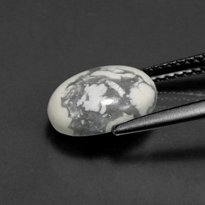 9,17 ctw natürlicher gräulich-weiß Howlit, Oval Schliff, Lichtundurchlässig