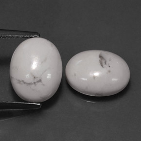  ct natürliche gräulich-weiß Howlith-Edelsteine, Oval Schliff, Lichtundurchlässig
