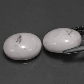  ct natürliche gräulich-weiß Howlith-Edelsteine, Oval Schliff, Lichtundurchlässig