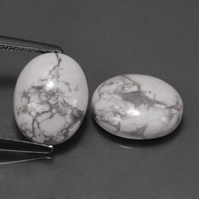  ct natürliche gräulich-weiß Howlith-Edelsteine, Oval Schliff, Lichtundurchlässig