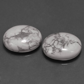  ct natürliche gräulich-weiß Howlith-Edelsteine, Oval Schliff, Lichtundurchlässig