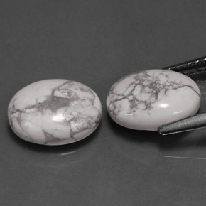  ct natürliche gräulich-weiß Howlith-Edelsteine, Oval Schliff, Lichtundurchlässig