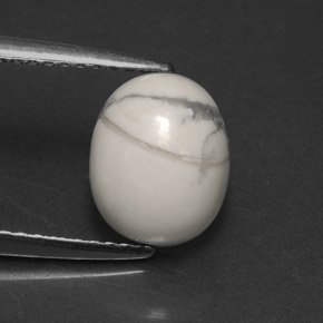 2,24 ctw natürlicher weißer Howlit, Oval Schliff, Lichtundurchlässig