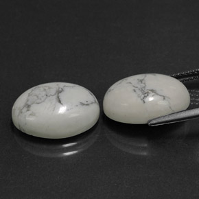  ct natürliche gräulich-weiß Howlith-Edelsteine, Oval Schliff, Lichtundurchlässig