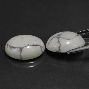  ct natürliche gräulich-weiß Howlith-Edelsteine, Oval Schliff, Lichtundurchlässig